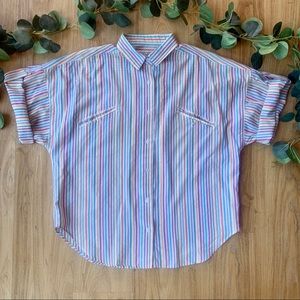 VTG | Rainbow Striped Button Down | 12